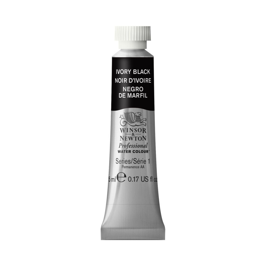 Winsor & Newton Professional Water Colour - Tube of 5 ML - Ivory Black (331)