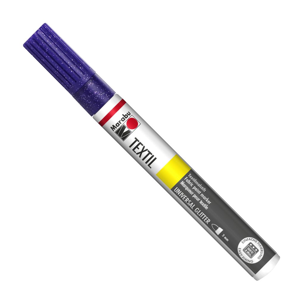 Marabu Textil Painter Glitter - Fabric Paint Marker - 3 MM - Violet (551)