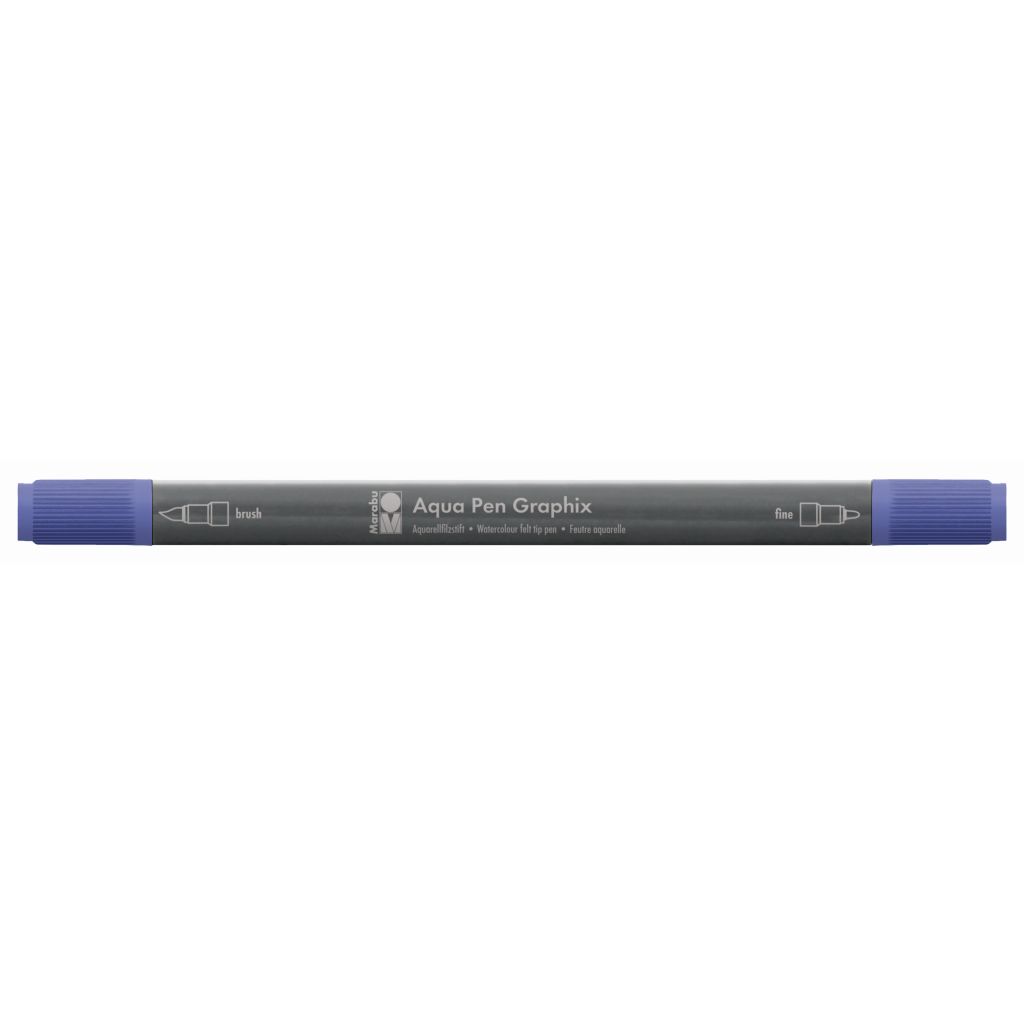 Marabu Aqua Pen Graphix Watercolour Felt Tip Pen - Dual Tip (Fine + Brush) - Lavender (138)