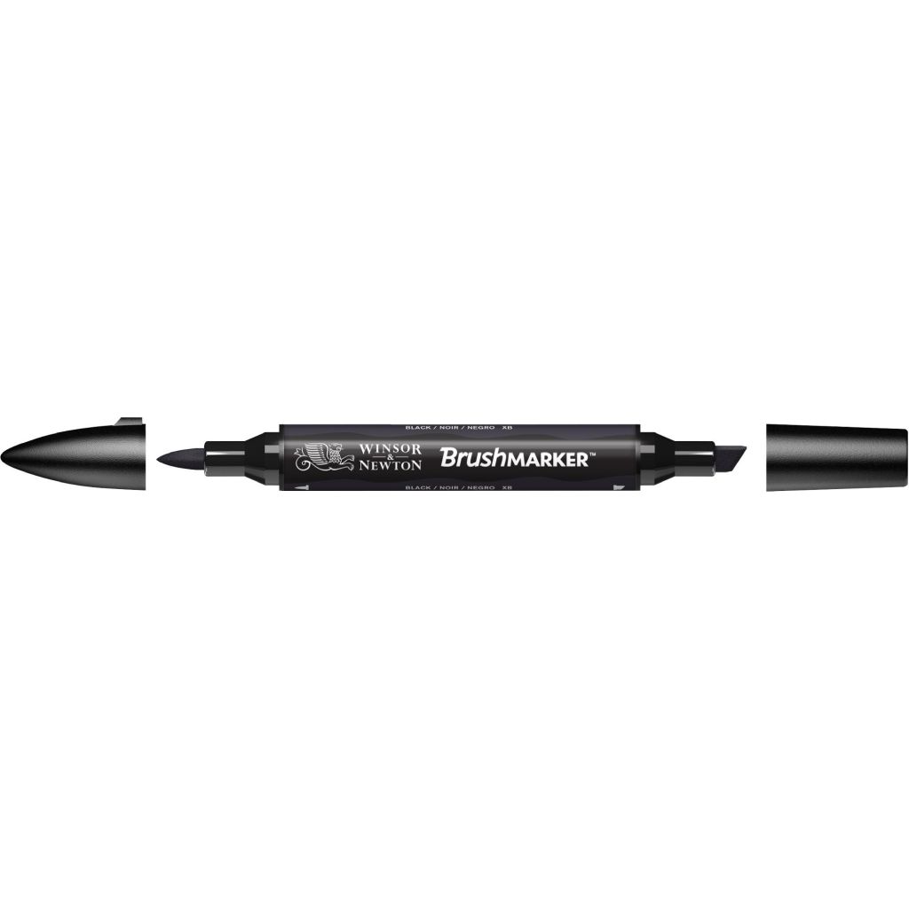 Winsor & Newton ProMarker BrushMarker - Twin Tip (Brush + Broad) - Alcohol Based - Black