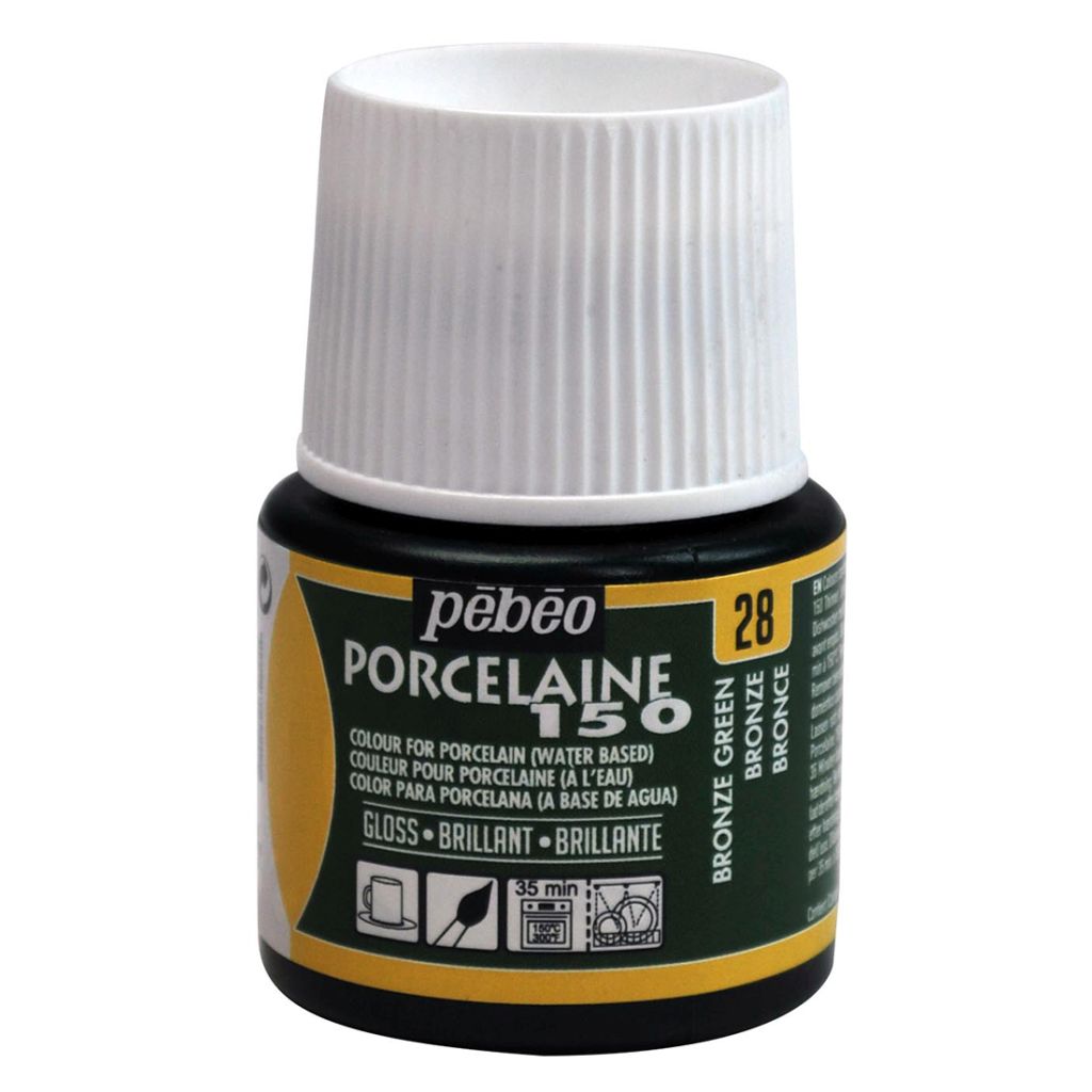 Pebeo Porcelaine 150 Paint - 45 ml bottle - Bronze Green (28)