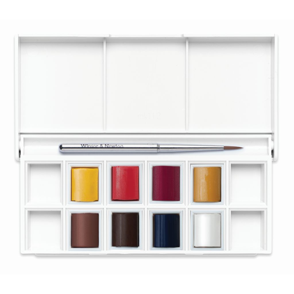 Winsor & Newton Cotman Water Colour - Portrait Pocket Set - 8 Half Pans with Brush