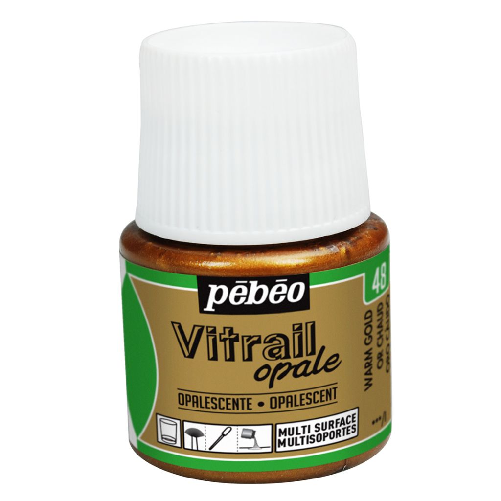 Pebeo Vitrail Opale Paint - 45 ML Bottle - Warm Gold (048)