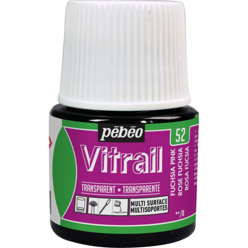 Pebeo Vitrail Paint - 45 ML Bottle - Fuchsia (052)