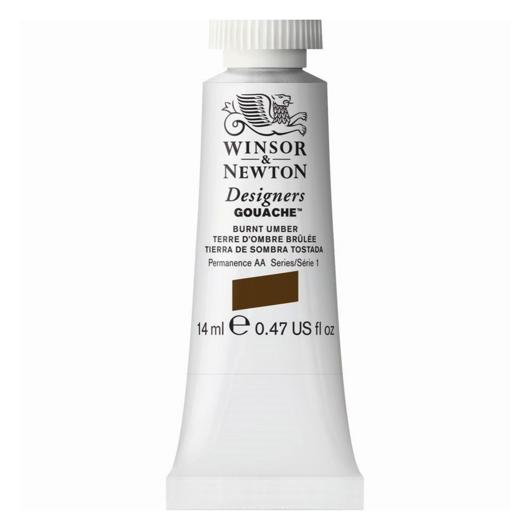 Winsor & Newton Designers Gouache - Tube of 14 ML - Burnt Umber (076)