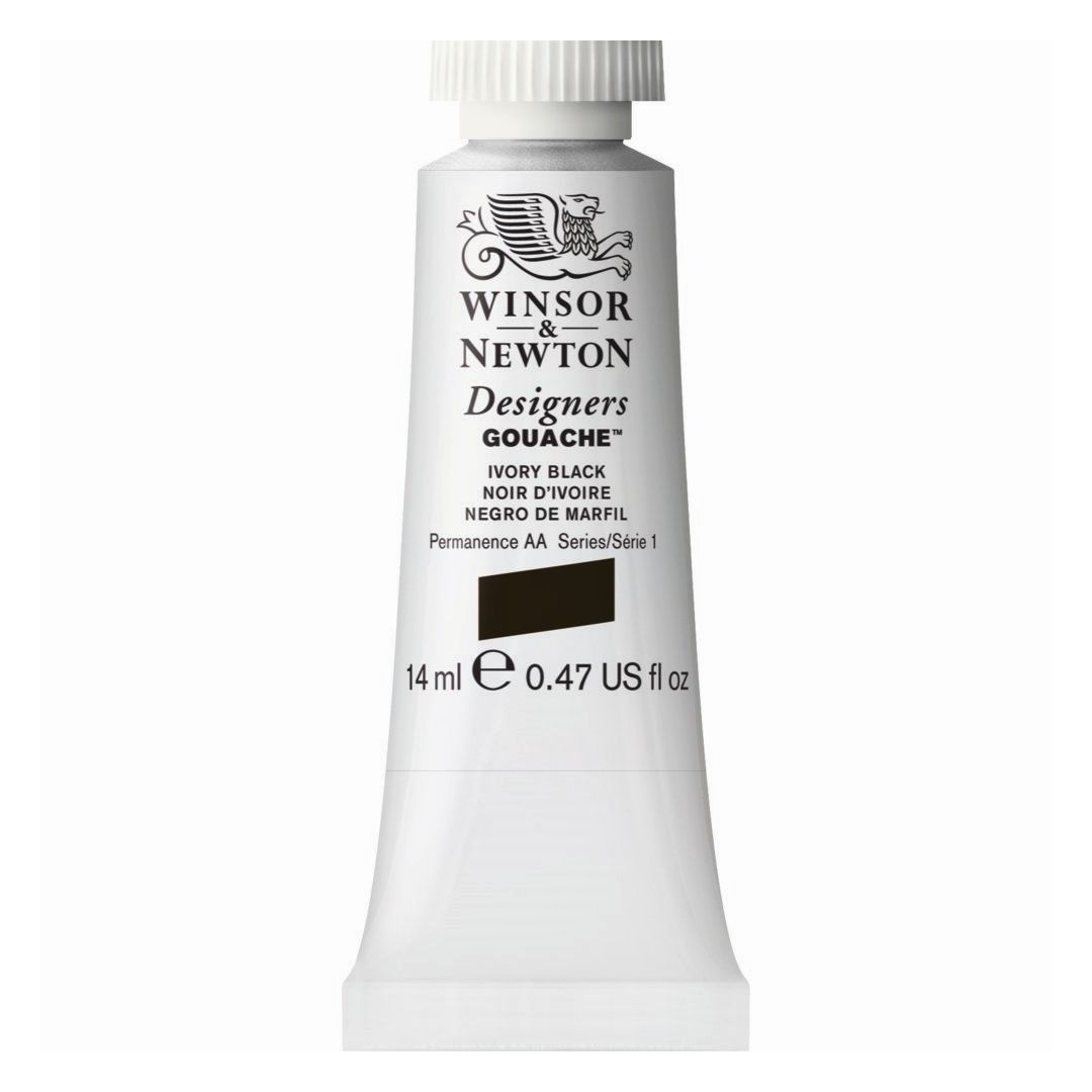 Winsor & Newton Designers Gouache - Tube of 14 ML - Ivory Black (331)