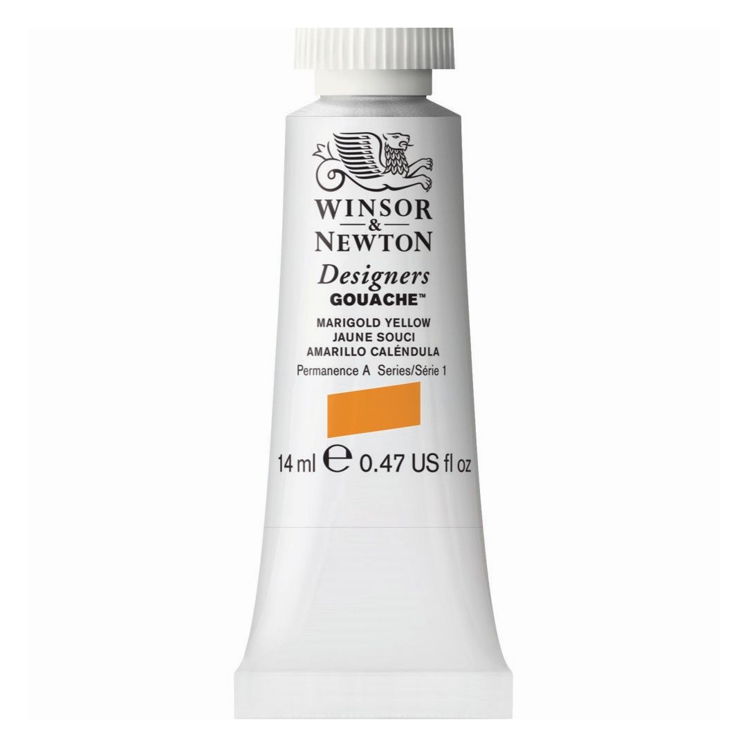 Winsor & Newton Designers Gouache - Tube of 14 ML - Marigold Yellow (384)