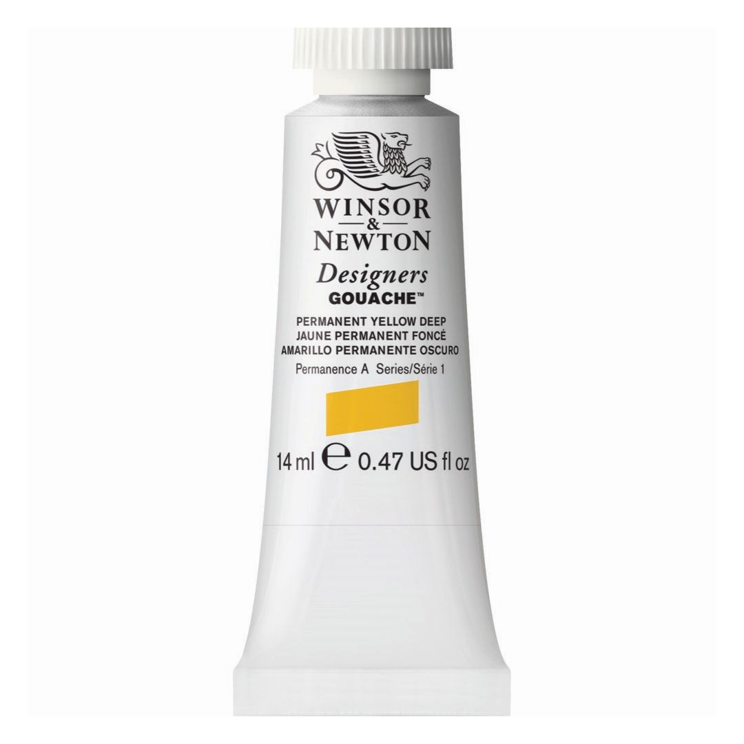 Winsor & Newton Designers Gouache - Tube of 14 ML - Permanent Yellow Deep (508)