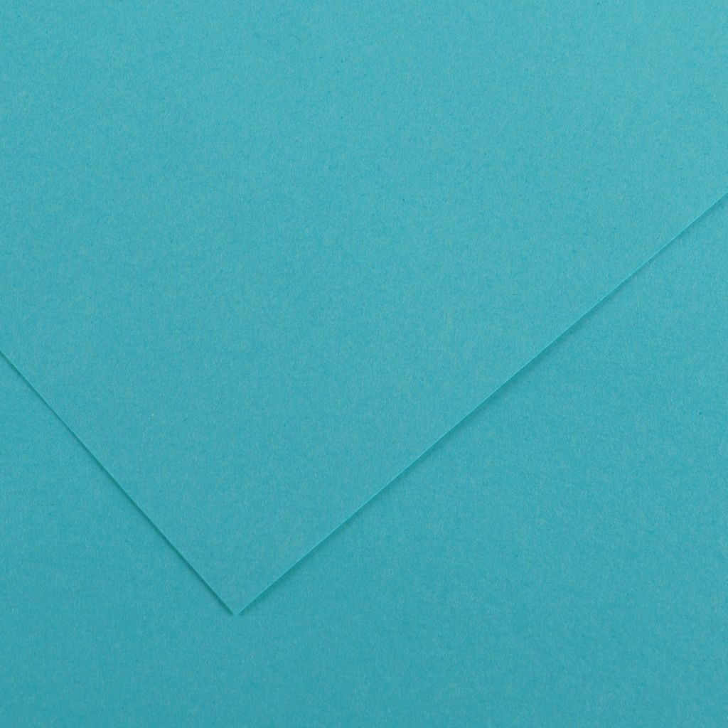 Canson Colorline Coloured Paper 50 cm x 65 cm or 19.68'' x 25.59'' Turquoise Blue - Textured + Smooth 300 GSM - Pack of 10 Sheets