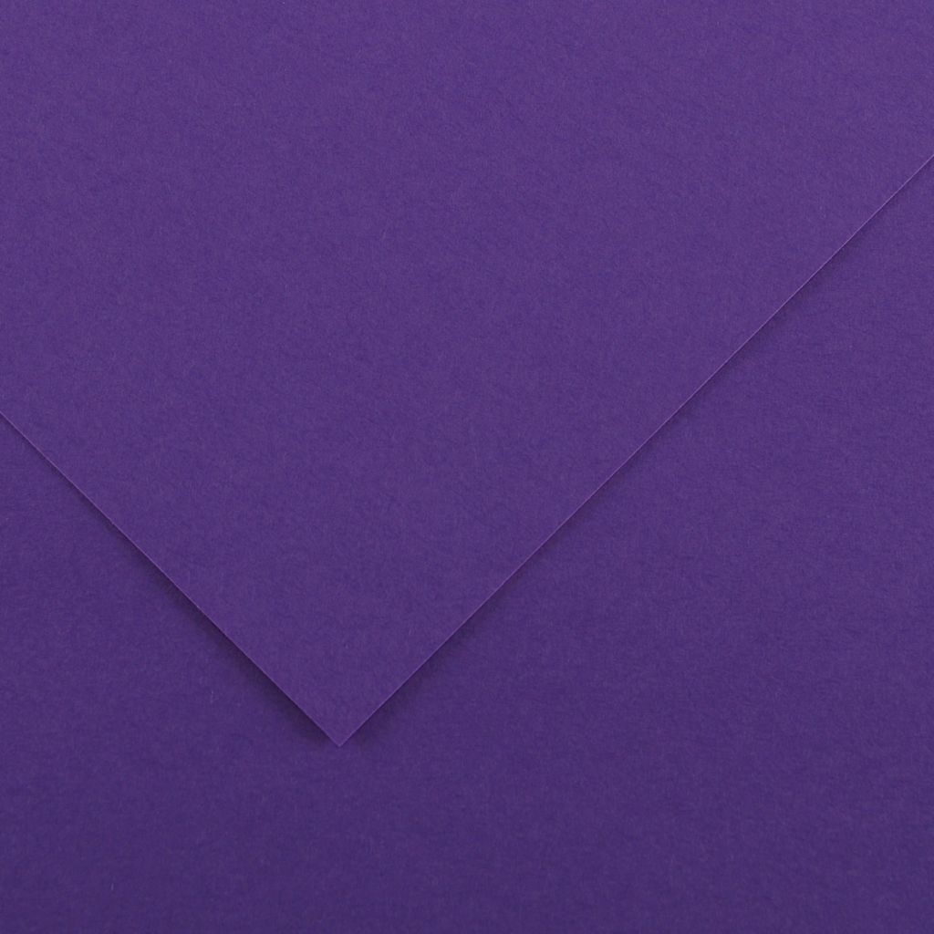 Canson Colorline Coloured Paper 50 cm x 65 cm or 19.68'' x 25.59'' Cobalt Violet - Textured + Smooth 300 GSM - Pack of 10 Sheets