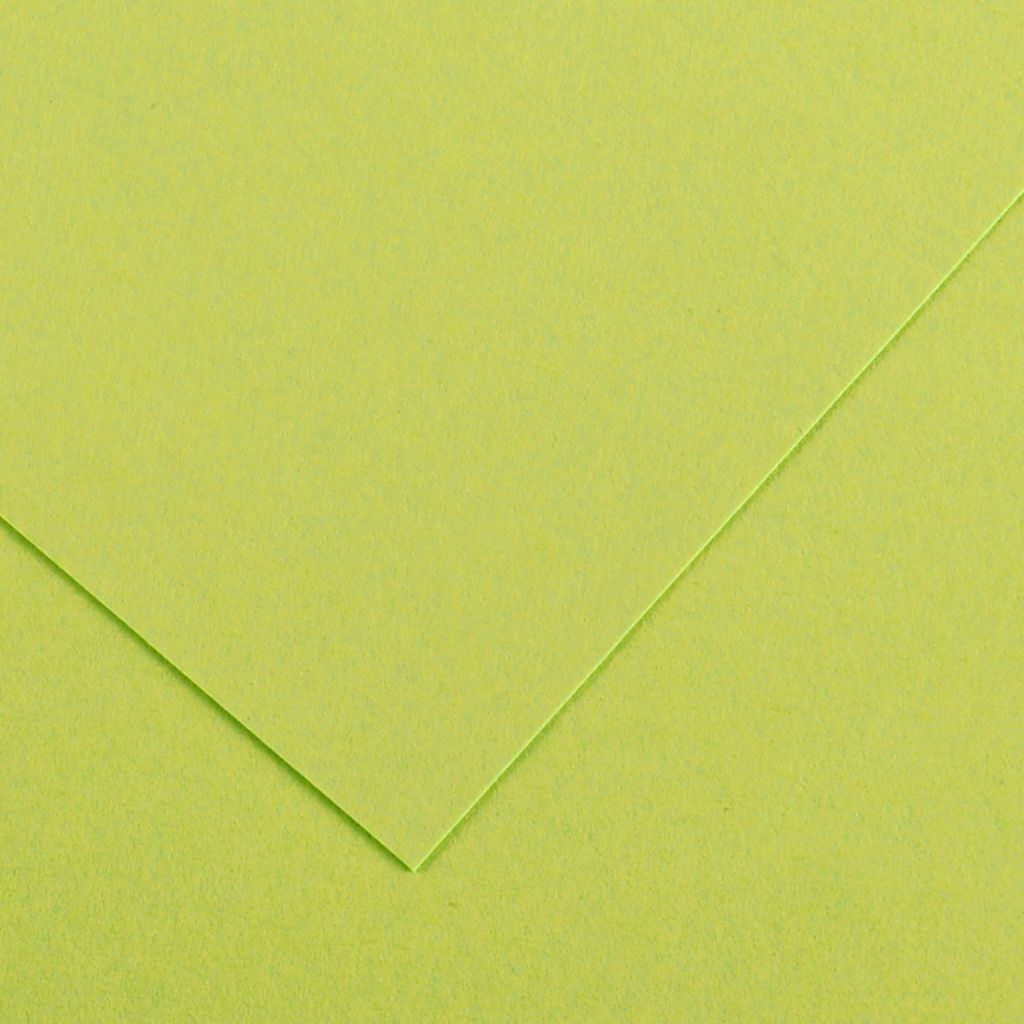 Canson Colorline Coloured Paper 50 cm x 65 cm or 19.68'' x 25.59'' Lime Green - Textured + Smooth 300 GSM - Pack of 10 Sheets