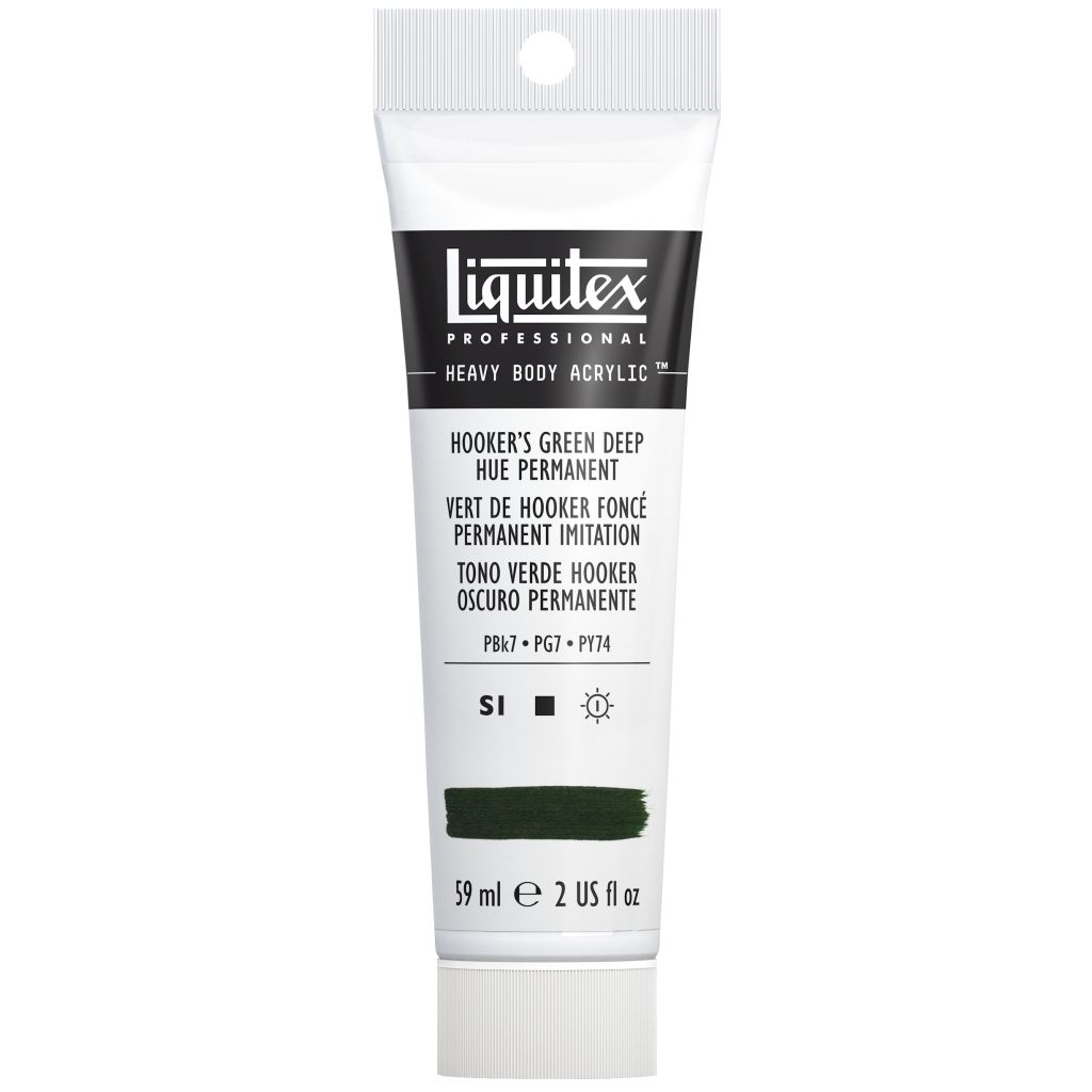 Liquitex Professional Heavy Body Acrylic Colour - Tube of 59 ML - Hooker’s Green Deep Hue Permanent (225)