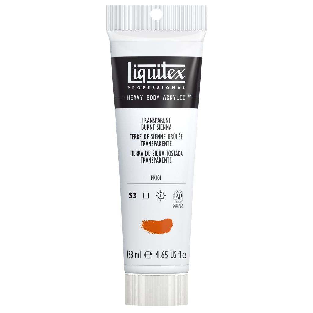 Liquitex Professional Heavy Body Acrylic Colour - Tube of 138 ML - Transparent Burnt Sienna (129)