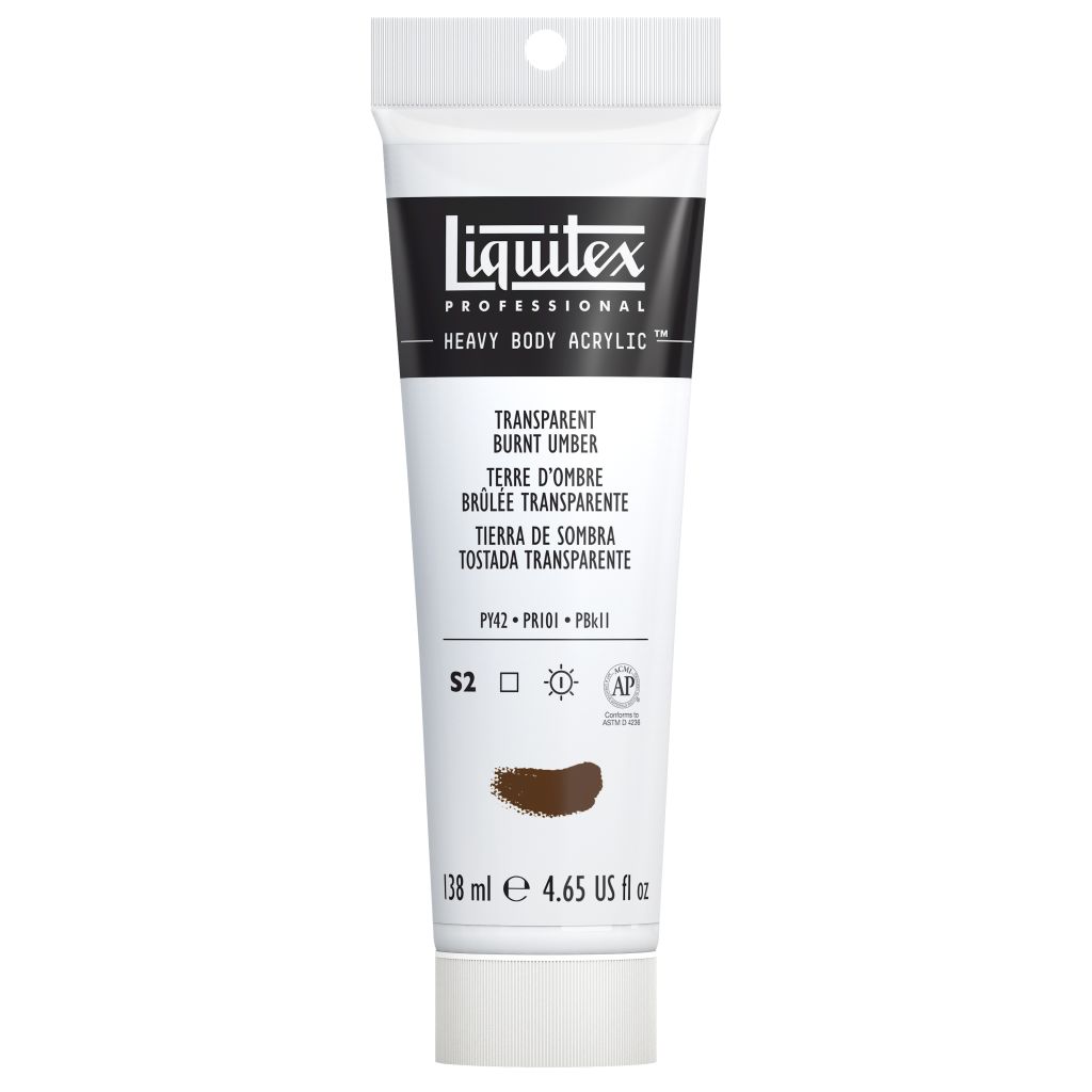 Liquitex Professional Heavy Body Acrylic Colour - Tube of 138 ML - Transparent Burnt Umber (130)