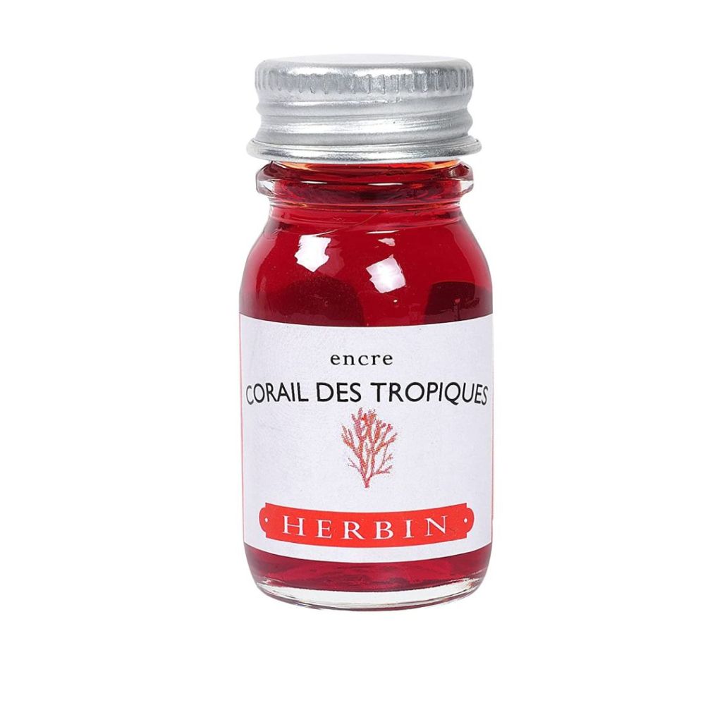 J. Herbin Fountian Pen Inks - 10 ML Bottle - Corail des Tropiques (Tropical Coral)