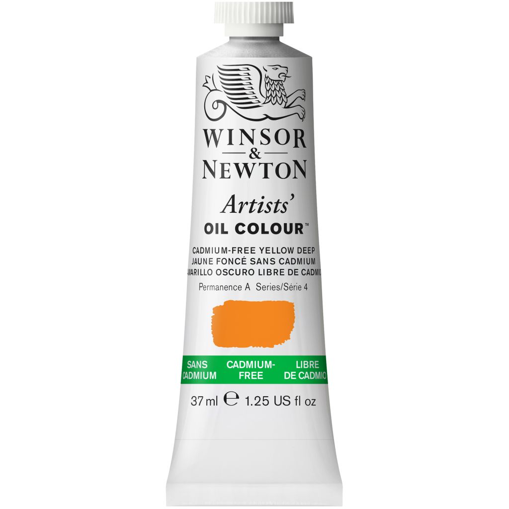 Winsor & Newton Artists' Oil Colour - Tube of 37 ML - Cadmium Free Yellow Deep (891)