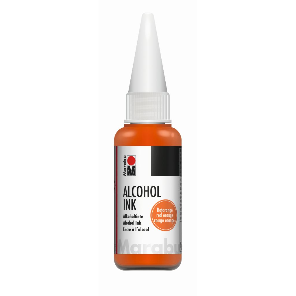 Marabu Alcohol Ink - Bottle of 20 ML - Red Orange (023) - Blister Pack