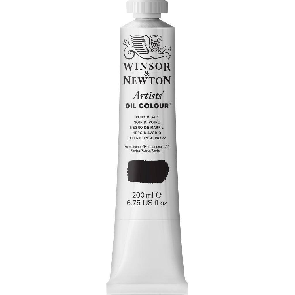 Winsor & Newton Artists' Oil Colour - Tube of 200 ML - Ivory Black (331)