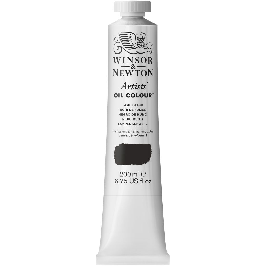 Winsor & Newton Artists' Oil Colour - Tube of 200 ML - Lamp Black (337)