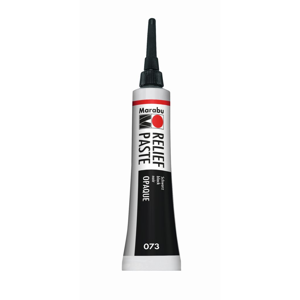 Marabu Relief Paste - Outliner for Glass & Porcelain - 20 ML Tube - Black (073)