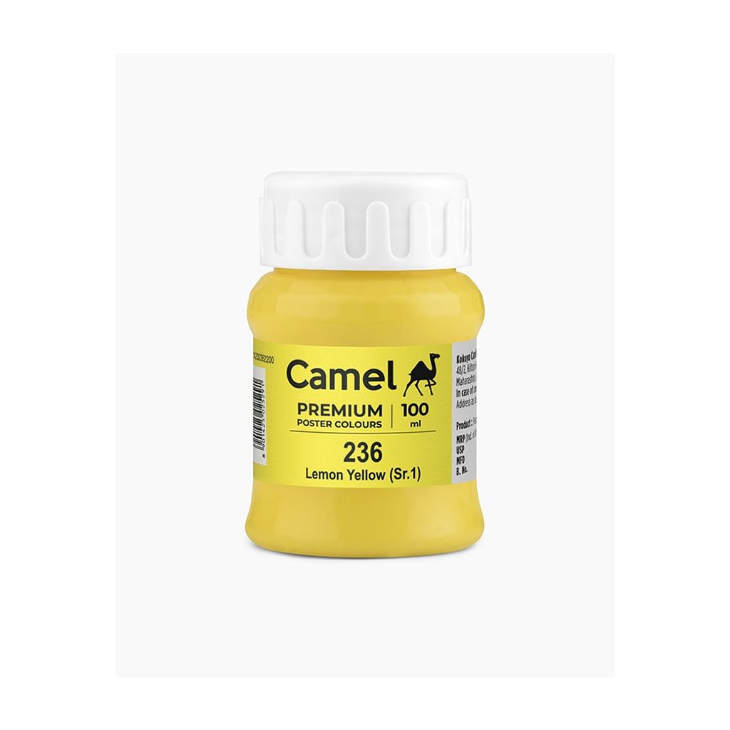 Camel Premium Poster Colours 100 ML - Lemon Yellow