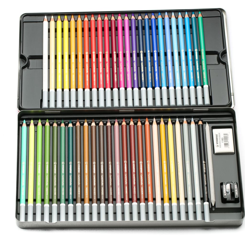 Stabilo CarbOthello - Chalk Pastel Pencil - Metal Box of 48 Assorted Colours