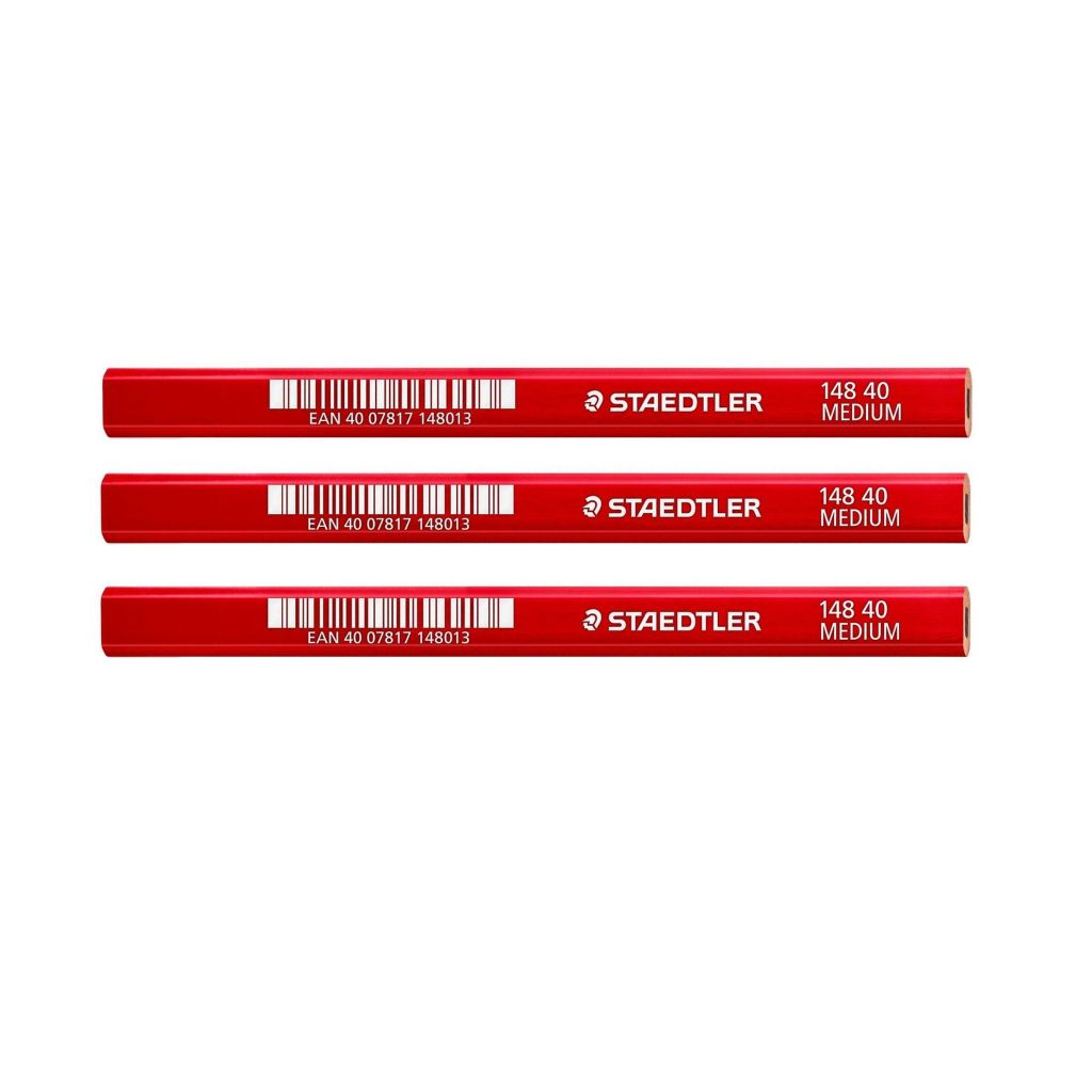 Staedtler Carpenter Pencil 148 - Blistercard of 3 - Medium