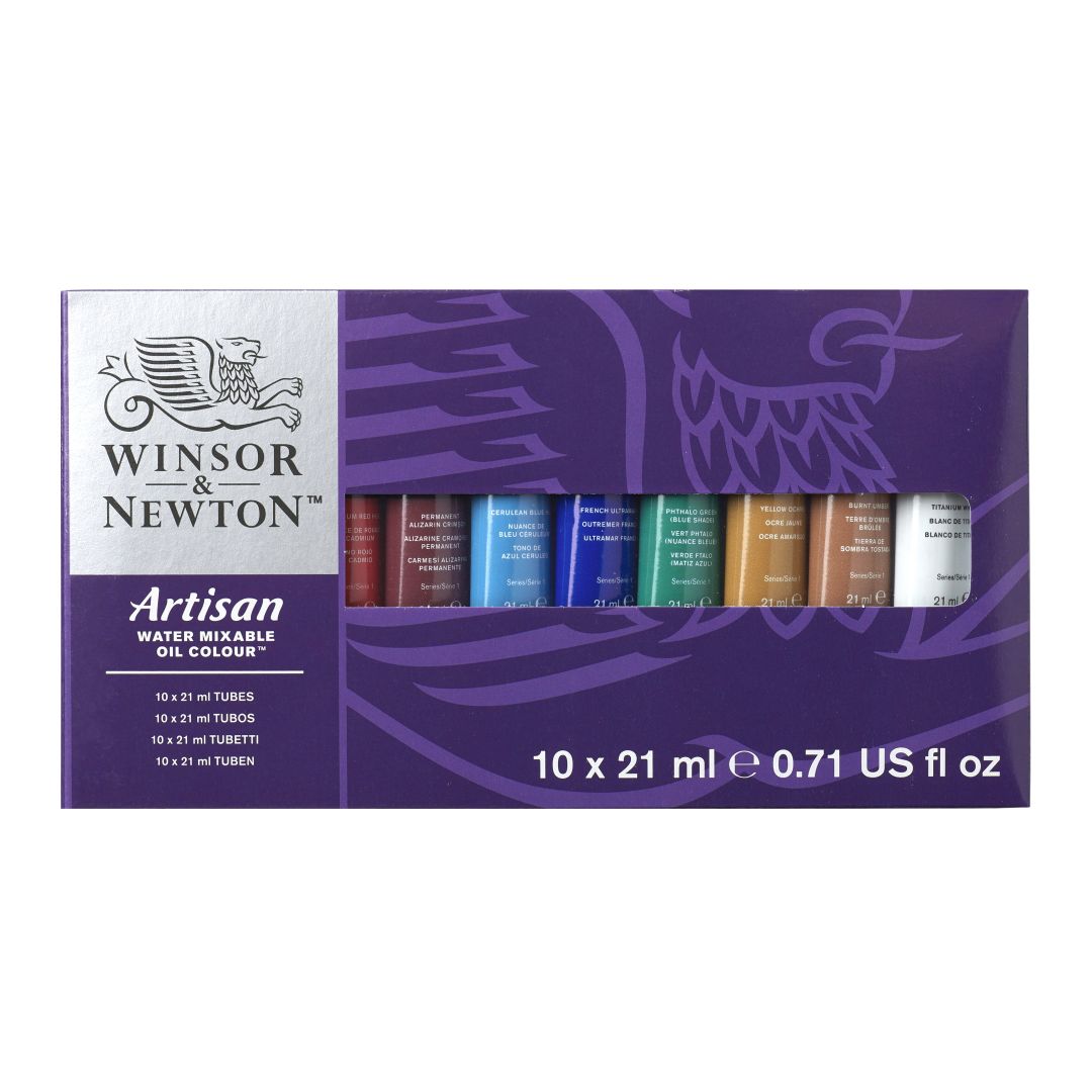 Winsor & Newton Artisan Water Mixable Oil Colour Set - 10 x 21ml tubes