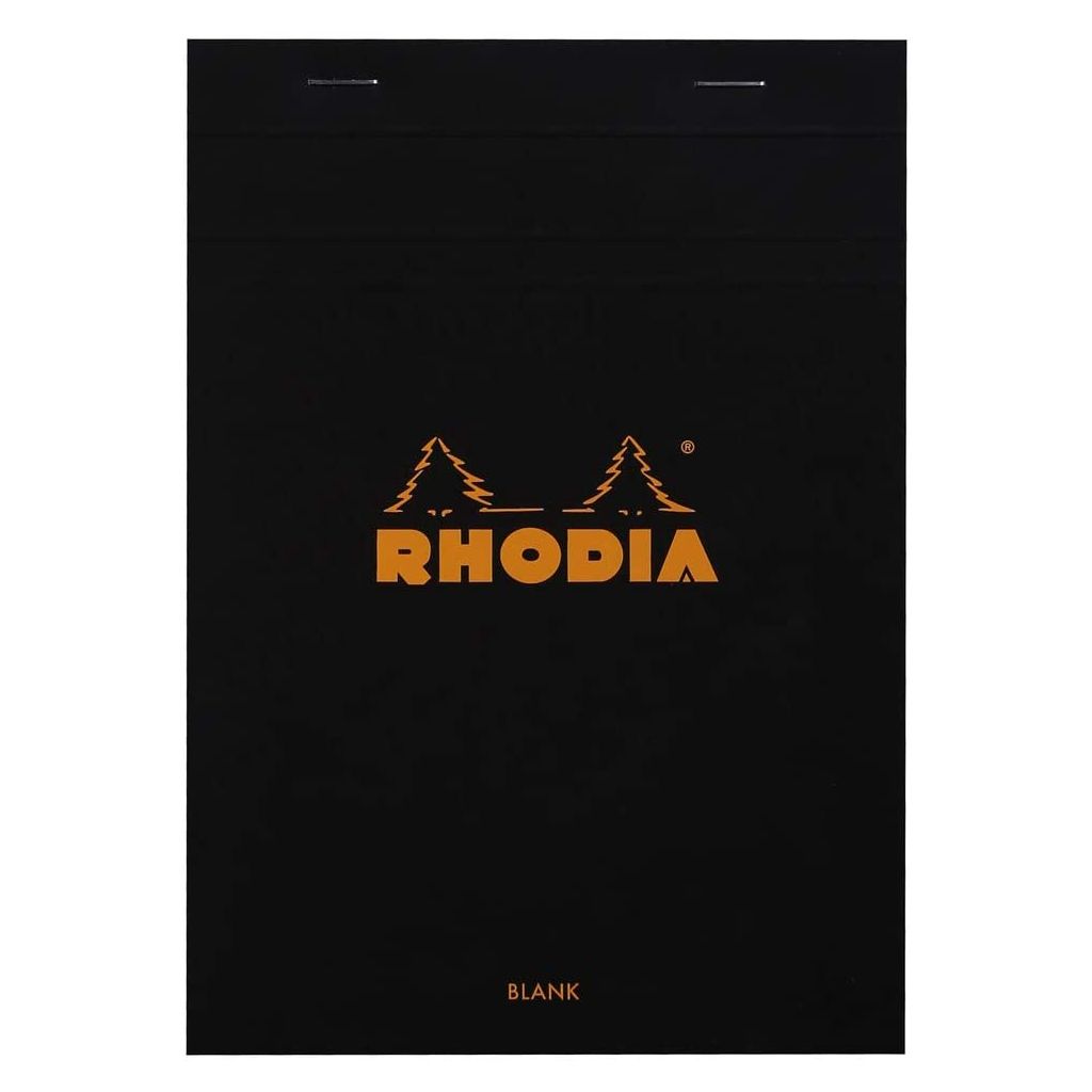 Rhodia - Basics Black No. 16 - Stapled - Blank Notepad - A5 (148 mm x 210 mm or 5.8