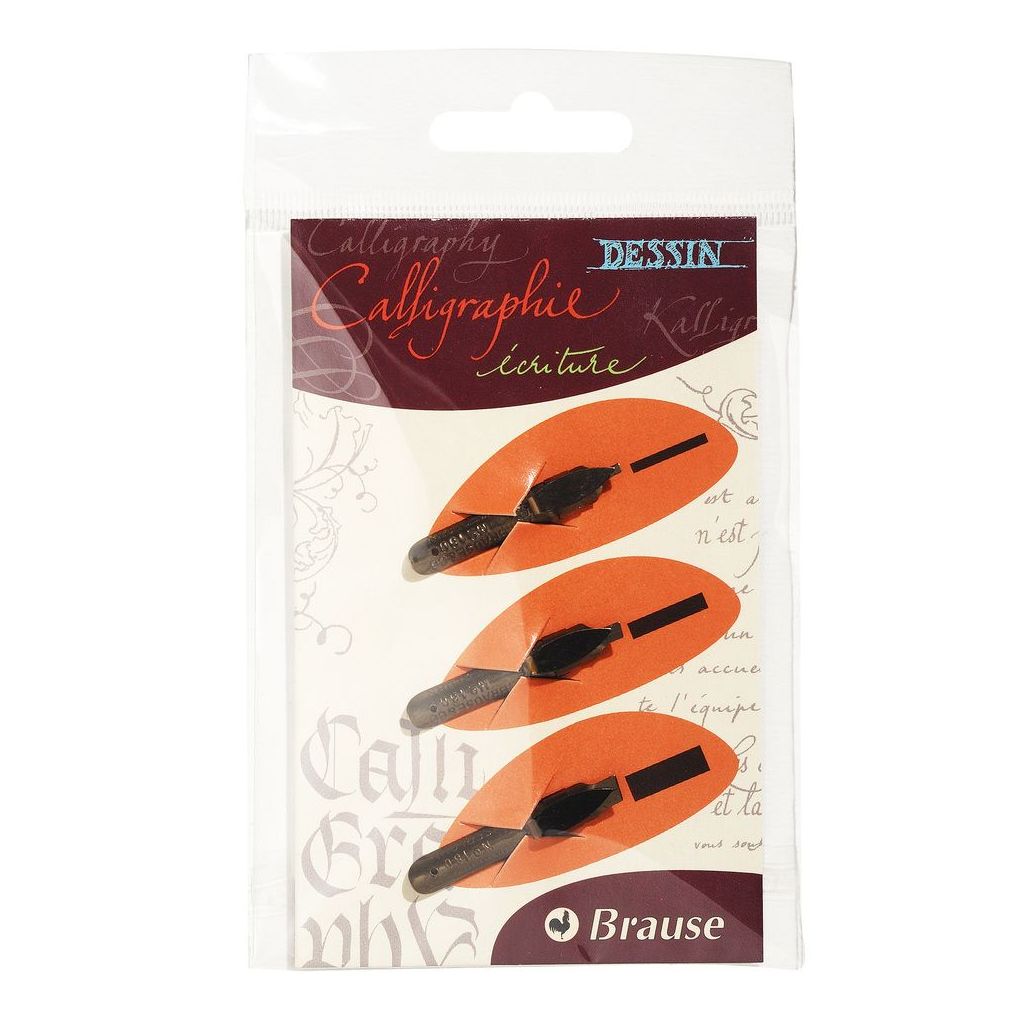 Brause Calligraphy Nibs - Set of 3 Nibs - Bandzug 1.5 MM / 2.5 MM / 4 MM