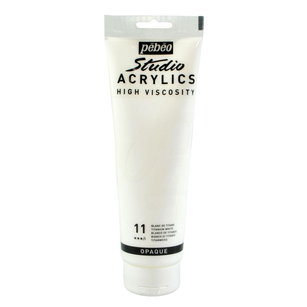 Pebeo High Viscosity Studio Acrylics - Titanium White (11) - Tube of 250 ML