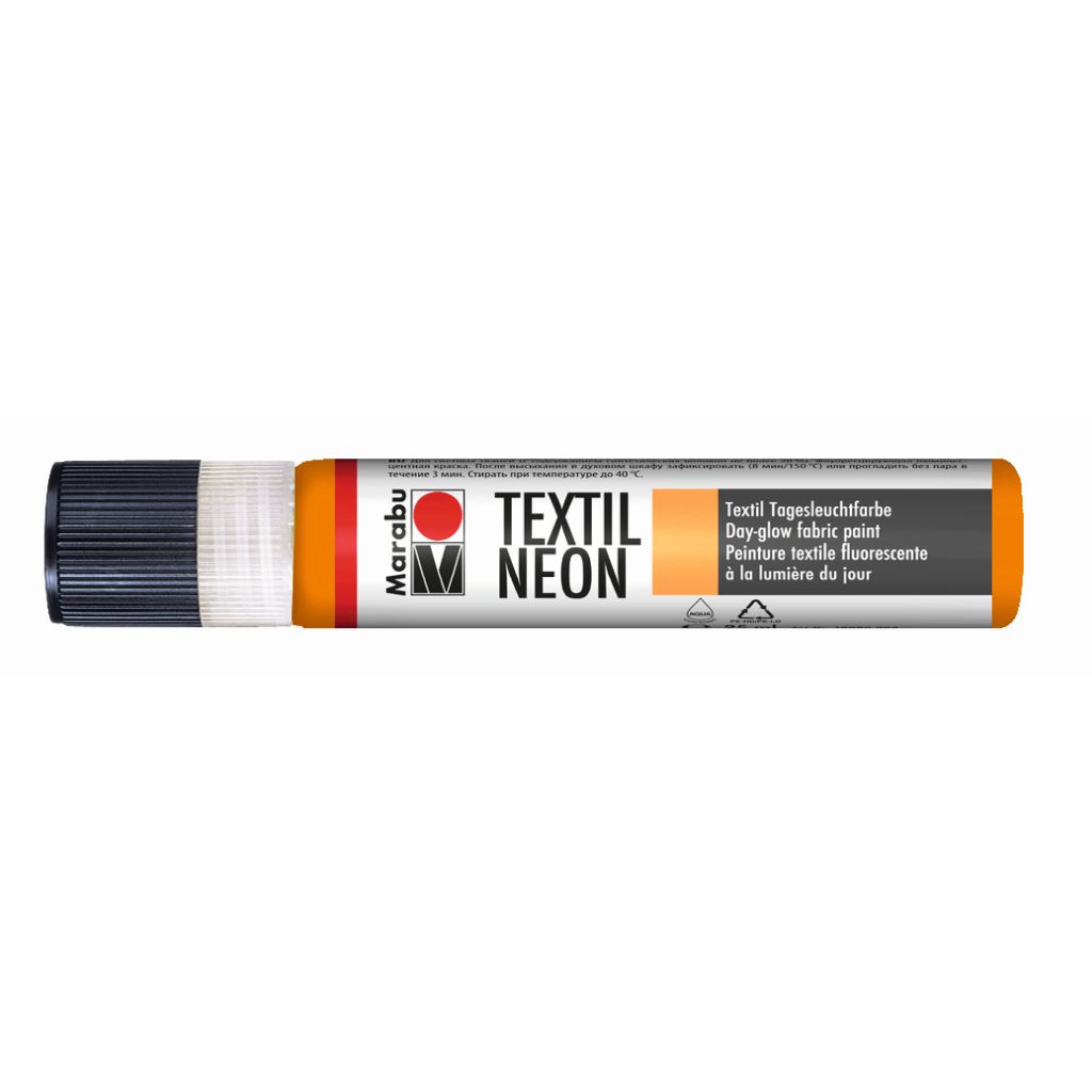 Marabu Textile Neon Liner - Fabric Paint - 25 ML - Orange (324)