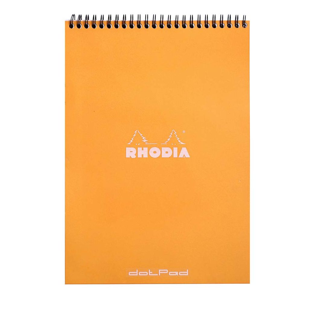 Rhodia - Classic Orange - Wirebound - Dot Grid Notepad - A4 (210 mm x 297 mm or 8.3