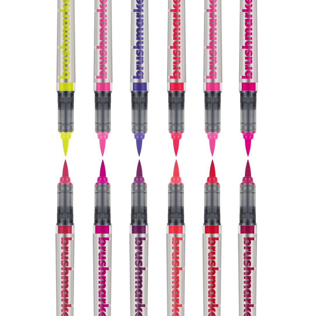 Karin Brushmarker PRO - Water-Based - Brush Tip - Flowers Colours - 12 Colours