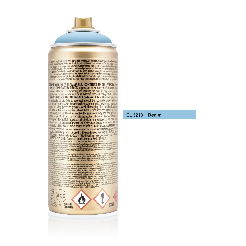 Montana Gold Acrylic Professional Spray Paint - 400 ML Can - Denim (CL 5210)