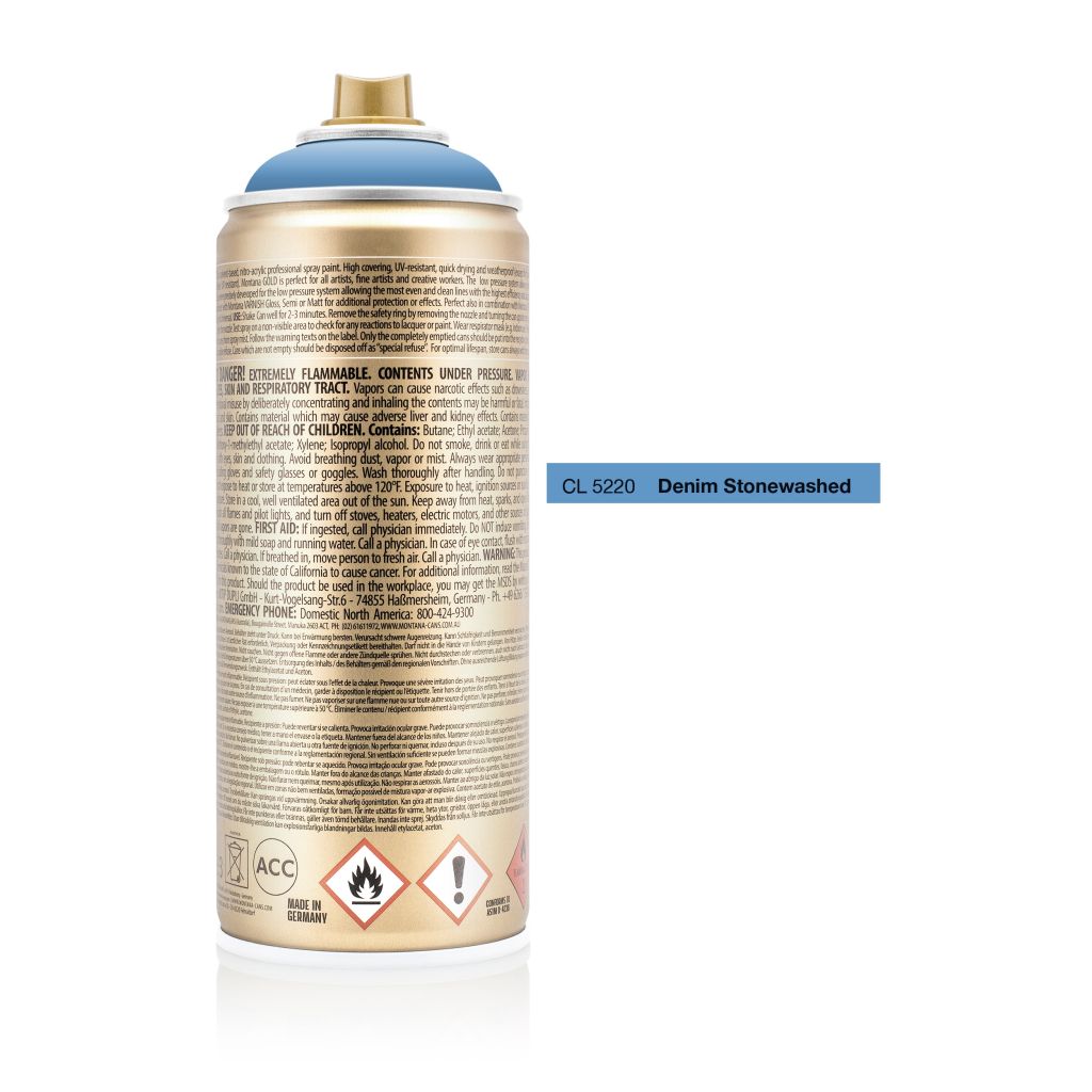 Montana Gold Acrylic Professional Spray Paint - 400 ML Can - Denim Stonewashed (CL 5220)