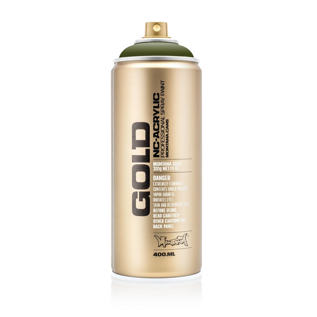 Montana Gold Acrylic Professional Spray Paint - 400 ML Can - Olive Green (CL 6340)