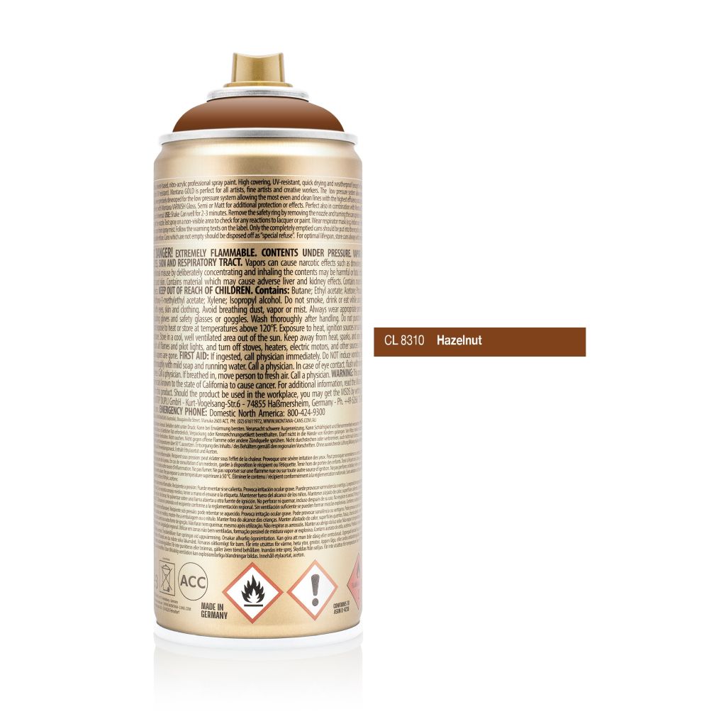 Montana Gold Acrylic Professional Spray Paint - 400 ML Can - Hazelnut (CL 8310)