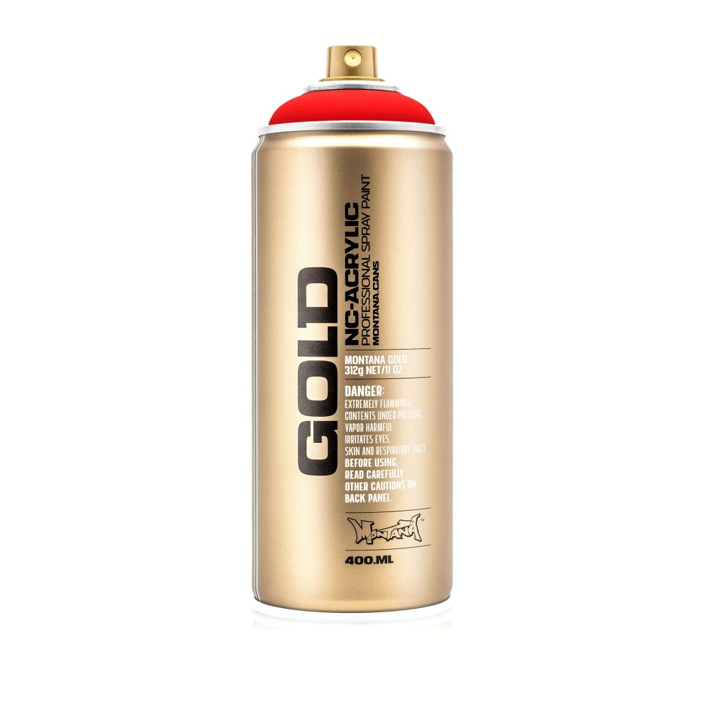 Montana Gold Acrylic Professional Spray Paint - 400 ML Can - Fire Red (F 3000)