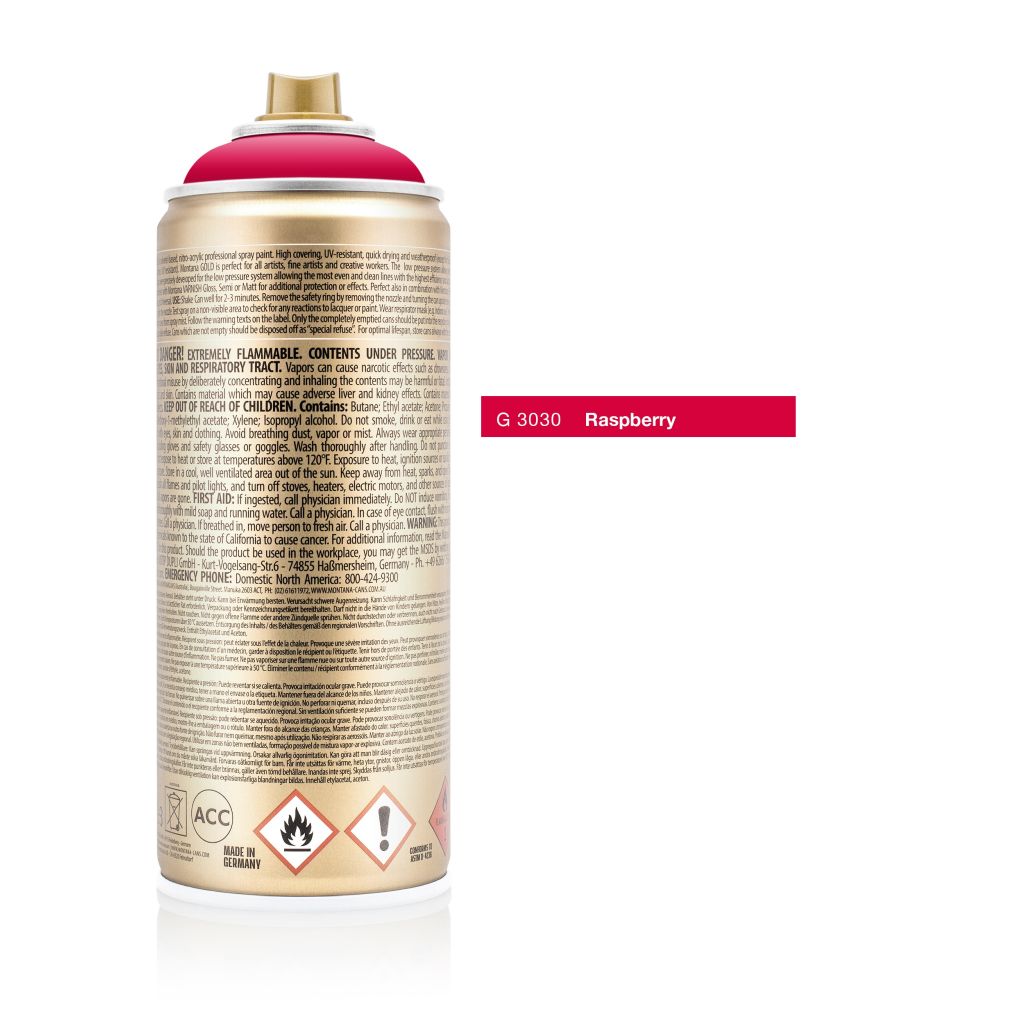 Montana Gold Acrylic Professional Spray Paint - 400 ML Can - Raspberry (G 3030)