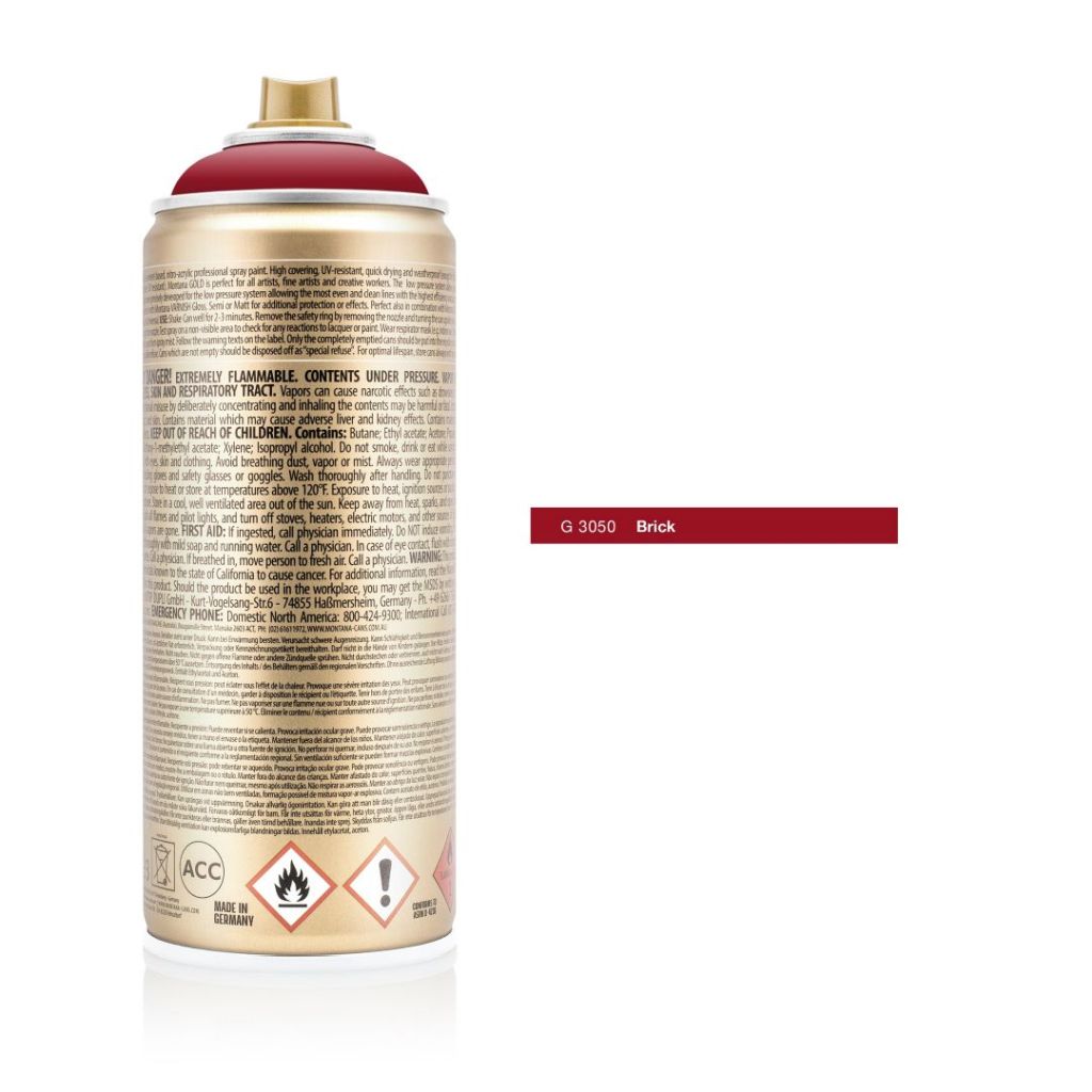 Montana Gold Acrylic Professional Spray Paint - 400 ML Can - Brick (G 3050)