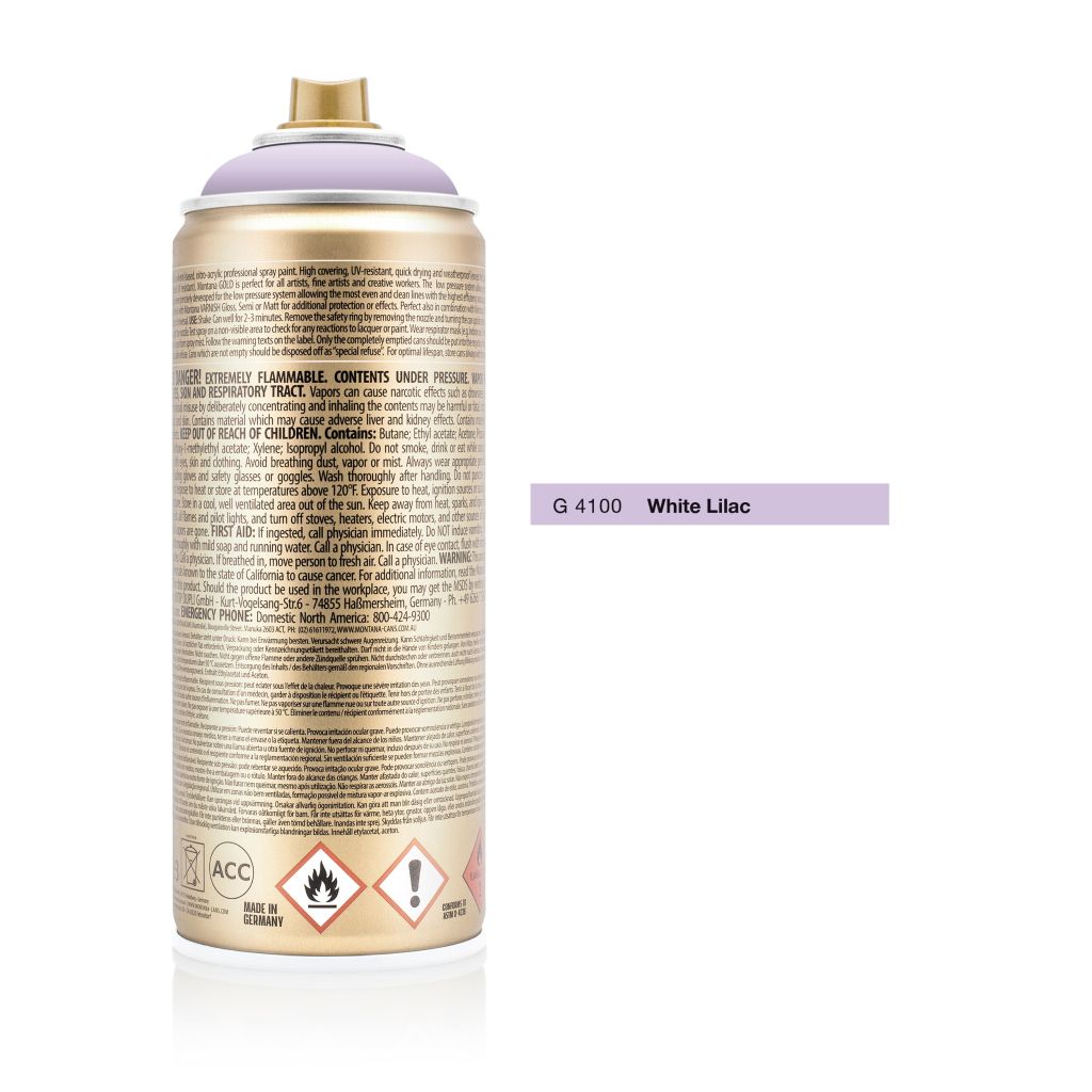 Montana Gold Acrylic Professional Spray Paint - 400 ML Can - White Lilac (G 4100)