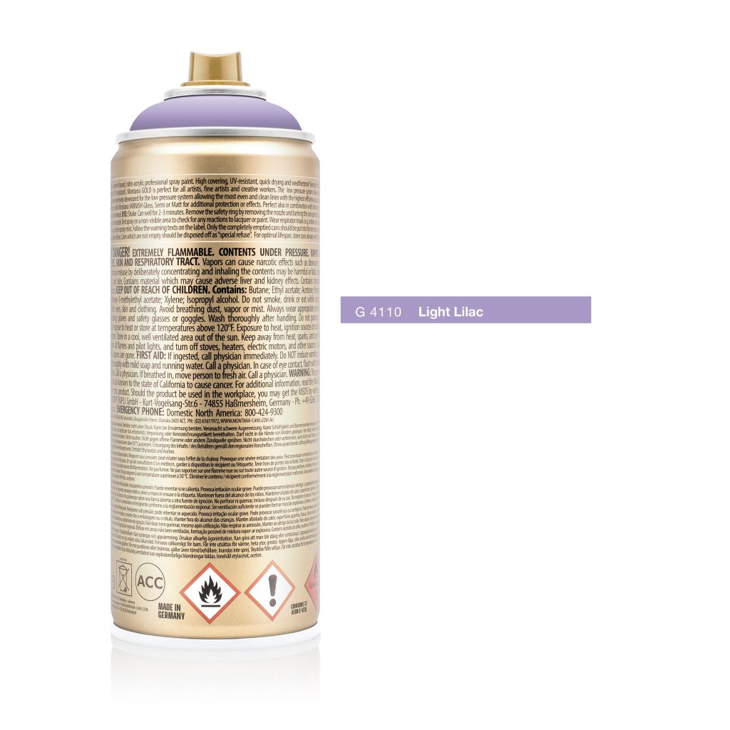 Montana Gold Acrylic Professional Spray Paint - 400 ML Can - Light Lilac (G 4110)