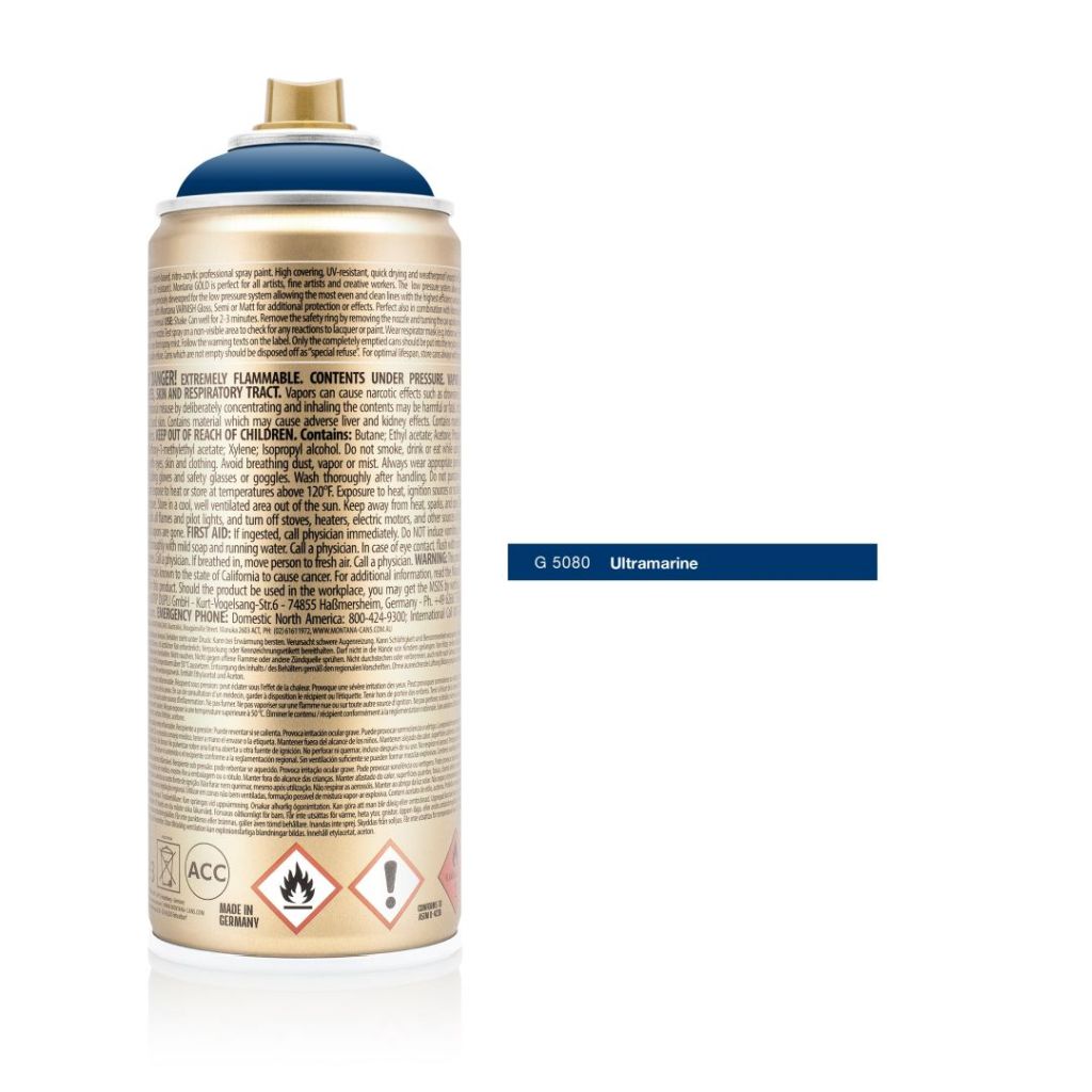 Montana Gold Acrylic Professional Spray Paint - 400 ML Can - Ultramarine (G 5080)