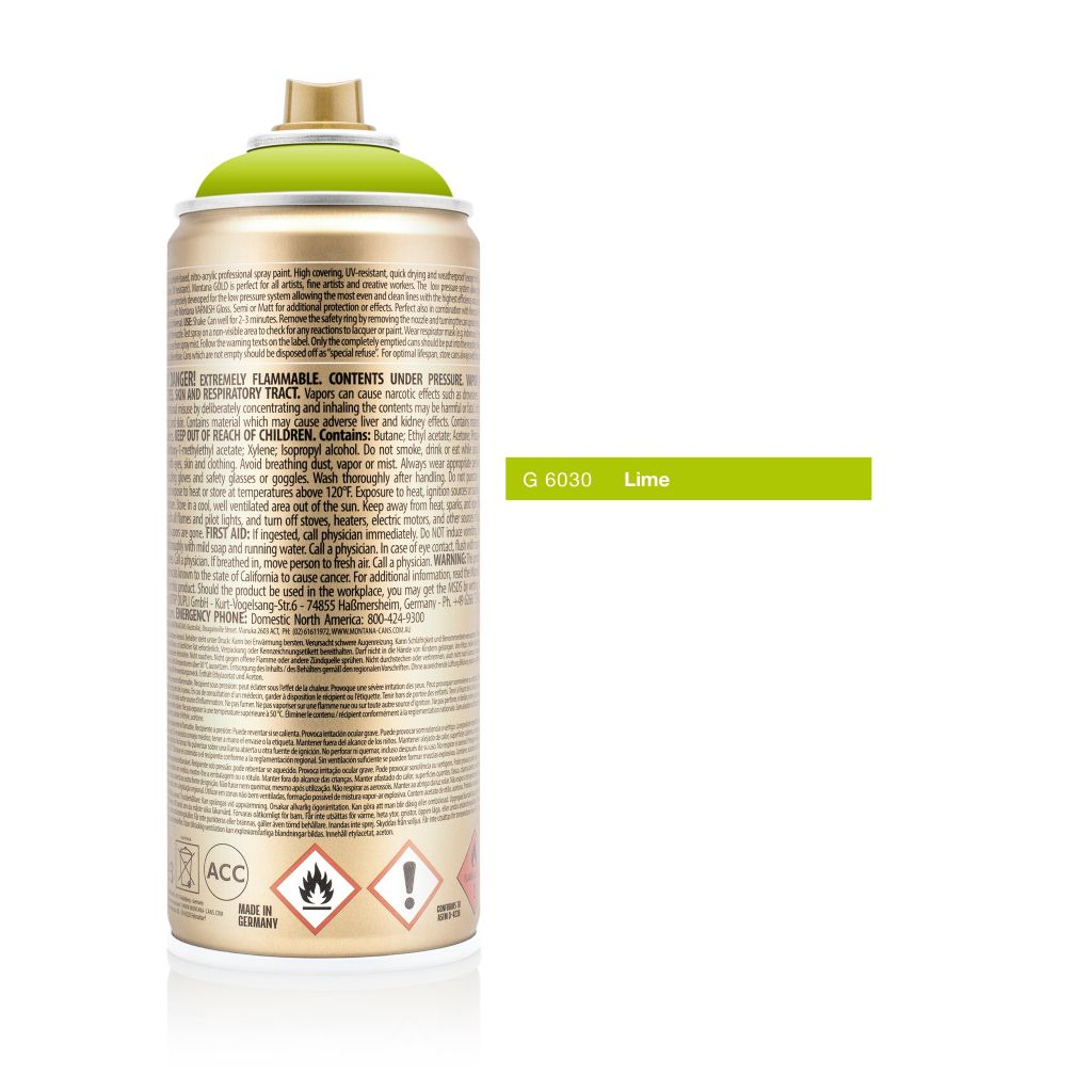 Montana Gold Acrylic Professional Spray Paint - 400 ML Can - Lime (G 6030)