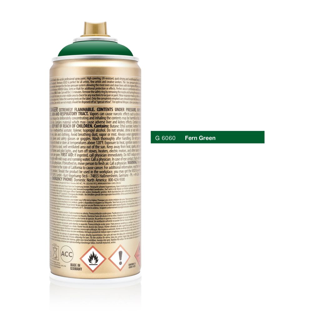 Montana Gold Acrylic Professional Spray Paint - 400 ML Can - Fern Green (G 6060)