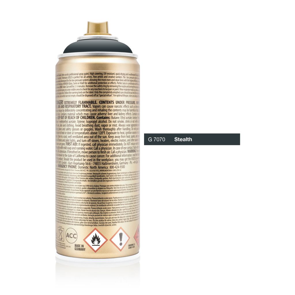 Montana Gold Acrylic Professional Spray Paint - 400 ML Can - Stealth (G 7070)