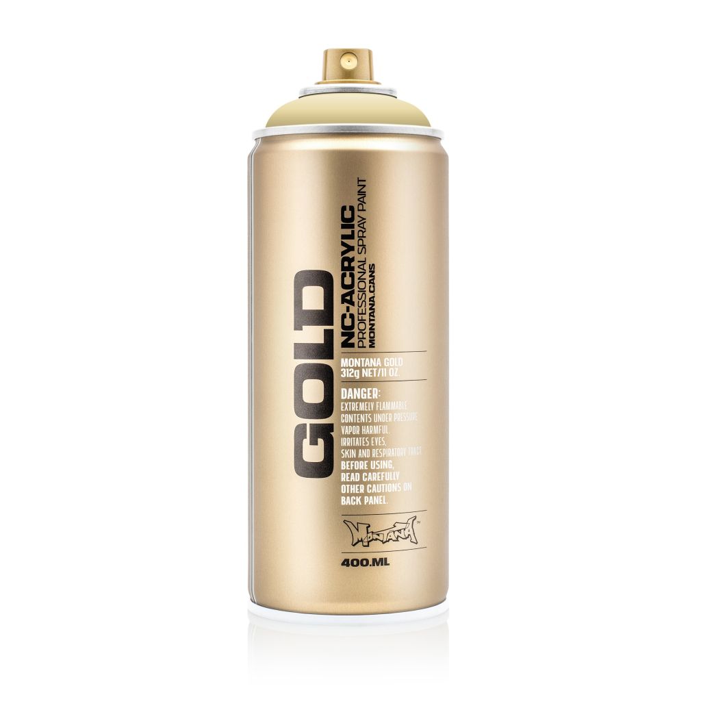 Montana Gold Acrylic Professional Spray Paint - 400 ML Can - Sahara Yellow (G 8010)