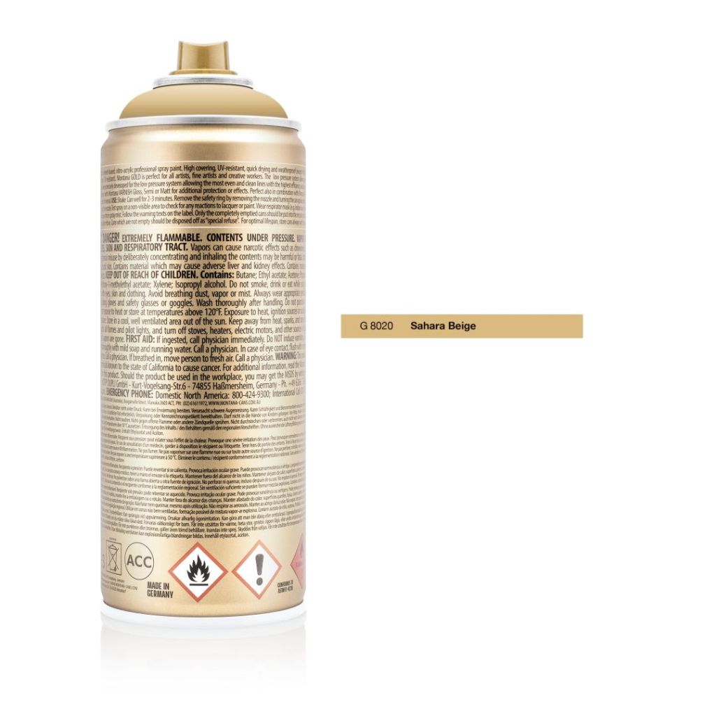 Montana Gold Acrylic Professional Spray Paint - 400 ML Can - Sahara Beige (G 8020)