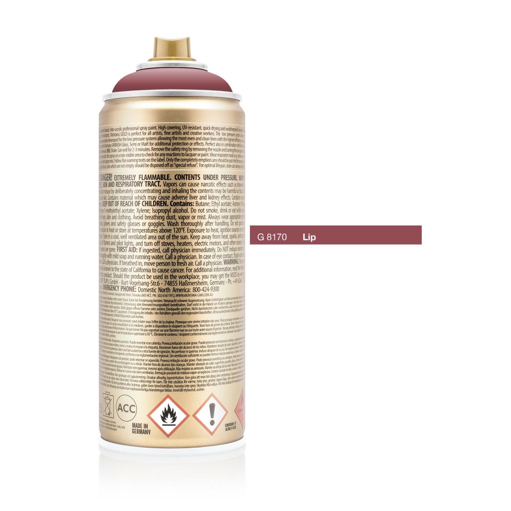 Montana Gold Acrylic Professional Spray Paint - 400 ML Can - Lip (G 8170)